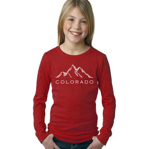 Girl's Word Art Long Sleeve - Colorado Ski Towns